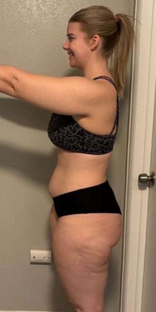 Aly before, side view