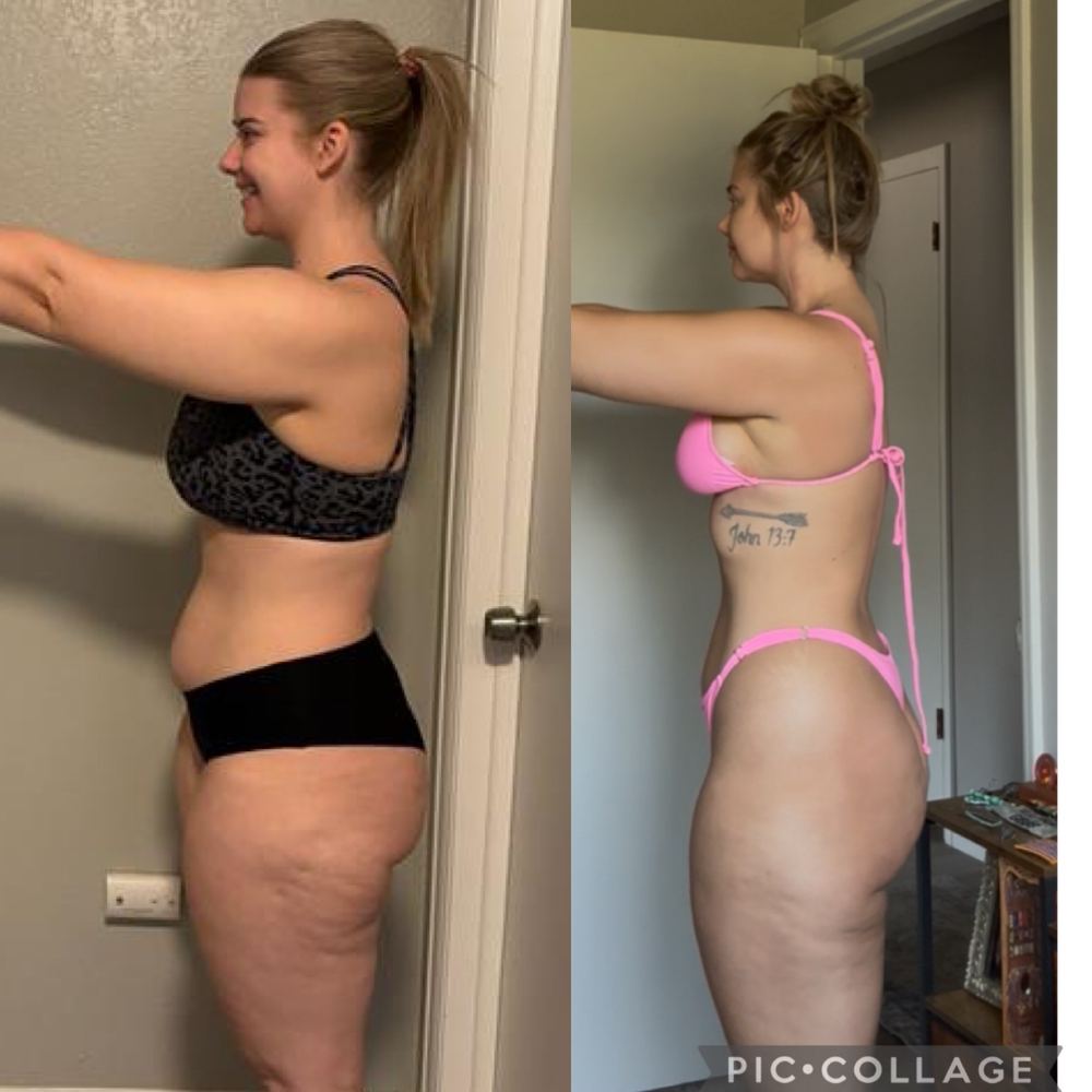 Aly before and after body composition transformation, photo 1